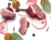Torresani in salsa speziata di vin brûlé con perle di rape e mele cotogne