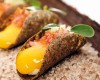 Seppia mantecata con cialda croccante di grano duro