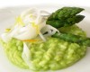 Riso Carnaroli, asparagi di Santena, julienne di calamari e scorzette di limone candito