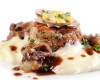 Morbidella di coniglio con i suoi fegatini, patate e crudo di porcini